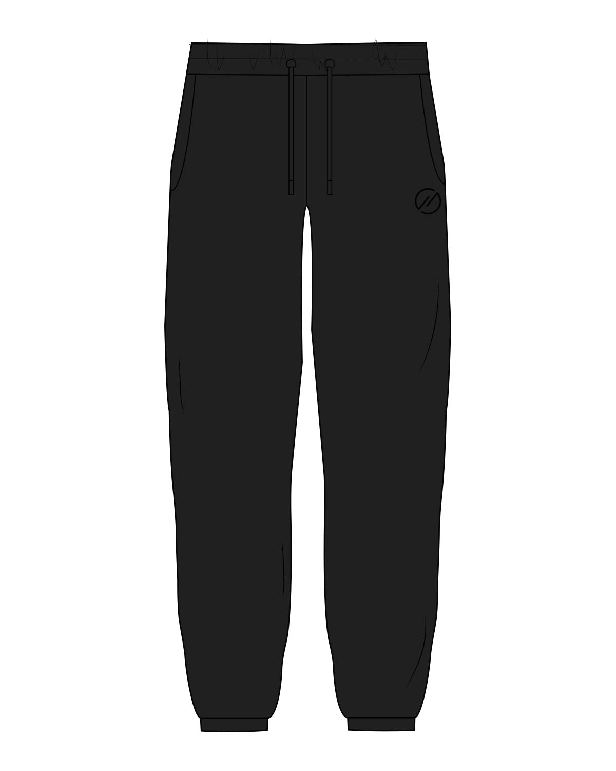 The Womens Classic Sweatpants - Black - Hylo Fitness - Left Leg - Printed - Tone on Tone