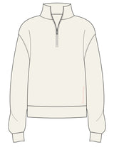 The Mens 1/4 Zip - Off White - Drench - Front Lower Left - EMB - Sherbert