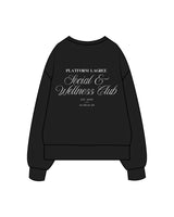 The Womens Heavyweight Crewneck - Black - Platform - Left Chest & Back -Printed - White