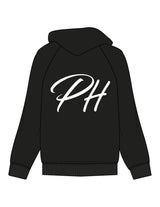 The Womens Hoodie - Black - Powerhaus Lagree - Front Upper Pocket & Center Back "PH" - Printed - White