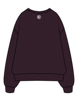 The Womens Heavy Crewneck - Plum - Evolve Lagree - Center Chest & Back Neckline - White