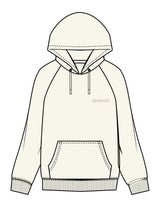 The Mens Heavyweight Hoodie - Off White - Drench - Left Chest - Embroidered - Tone on Tone