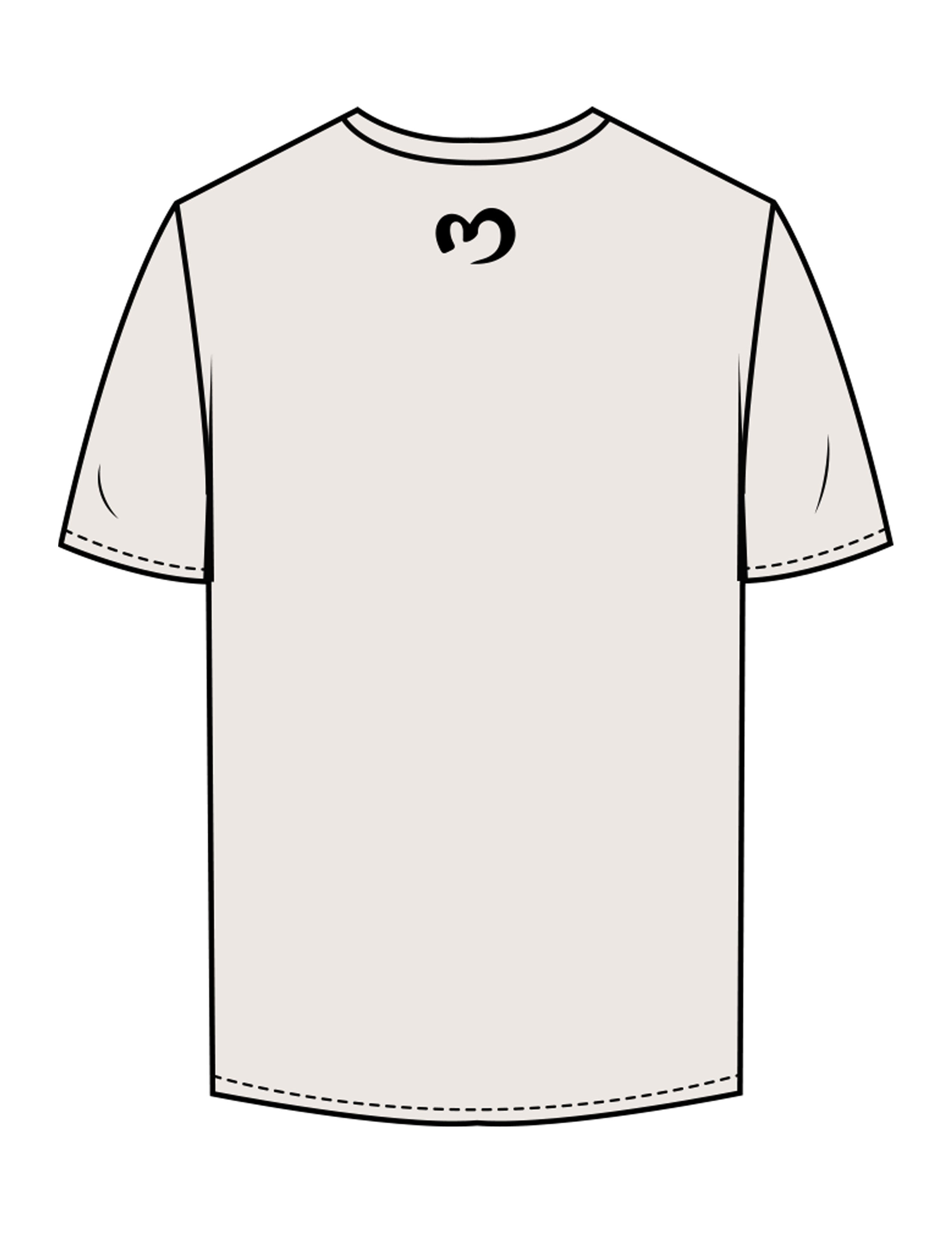 The Mens Tee - Bone - Mantra - Center Chest & Back Neckline - Printed - Black