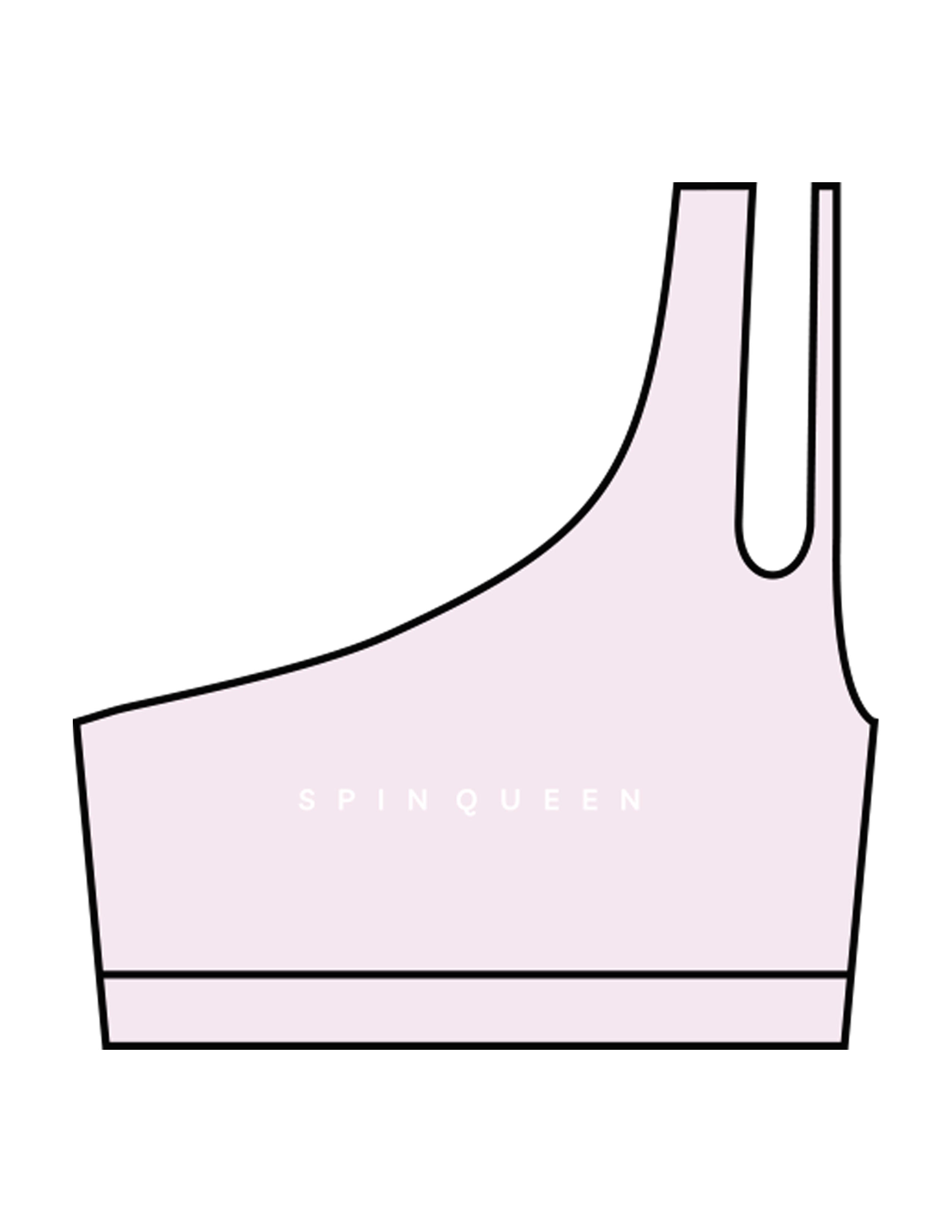 The One Shoulder Bra - Pink - Spin Queen - Center Chest & Center Back - Printed - White