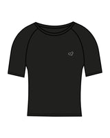 The Short Sleeve Crop - Black - Kekel - Left Chest - Printed - White