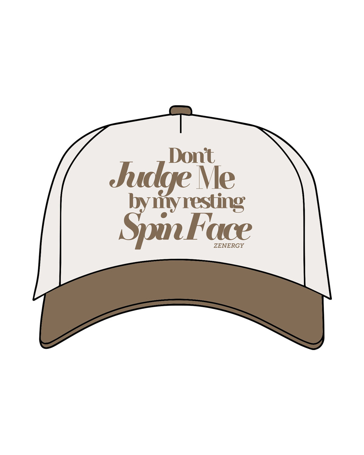 The Canvas Cap - Natural / Walnut - ZENERGY CYCLING - Center Crown - Printed - Walnut