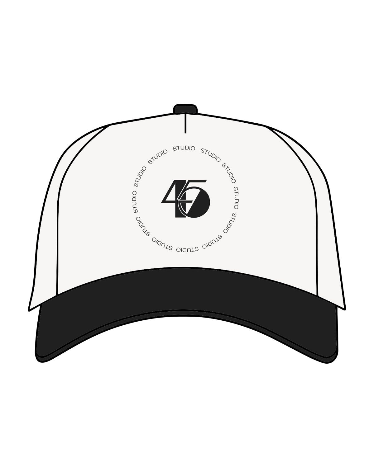 The Canvas Cap - Natural / Black - Studio 45 - Front Center Round - Black