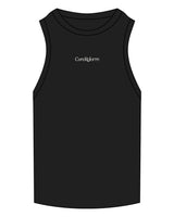 The Ribbed Full Length Tank - Black - CoreReform - Center Chest - Embroidered - Ivory