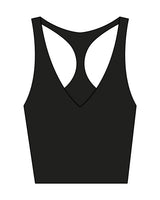 The Racer Tank - Black - Motivate Movement - Center Back - Printed - White