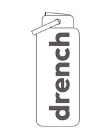 The Wide Mouth Water Bottle - White - Drench - Center Body - Printed - Taupe