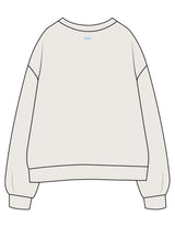 The Womens Crewneck - Bone - Powerhouse Fitness - Front Neckline & Back Neckline - Embroidered - Blue