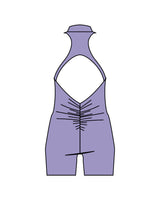 The High Neck Zip Jumpsuit - Purple - The Whole You Wellness - Left Chest - Printed - White