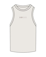 The Ribbed Full Length Tank - Bone - Co-Op Pilates - Center Chest - Embroidered - Tone on Tone