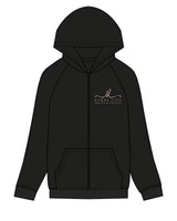 The Mens Zip Hoodie - Black - Barre Life - Left Chest Stacked & Center Back Stacked - Printed - Full Color