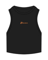 The Ribbed Crop Tank - Black - Blenders - Center Chest - Embroidered - UT Orange