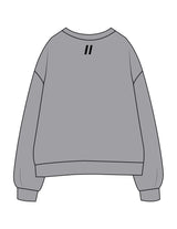 The Womens Crewneck - Heather - Fit 5 - Center Chest & Back Neckline - Printed - Black