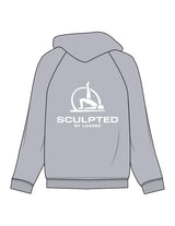 The Recycled Unisex Zip Hoodie - Heather - Sculpted By Lagree - Back Stacked - Printed - White