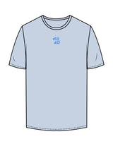 The Mens Tee - Powder - Plum Creek Church - Center Chest Stacked & Back Stacked - Printed - Full Color