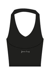 The Halter Bra - Black - Forma Haus - Center Back - Printed - White