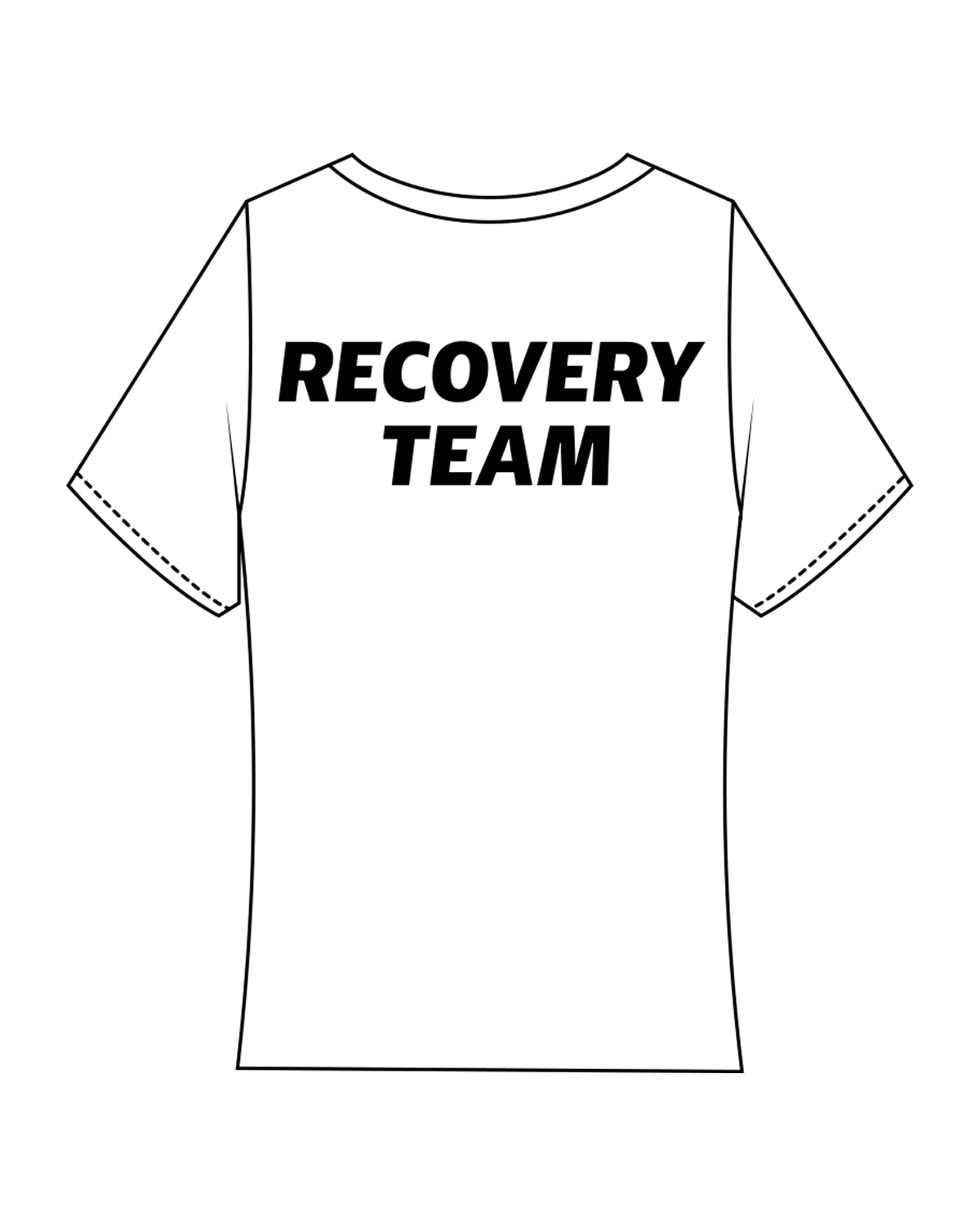 The Baby Tee - White - Recovery Lab - Left Chest & Back Stacked - Full Color