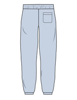 The Mens Sweatpants - Powder - C2 Financial - Left Leg - Printed - White