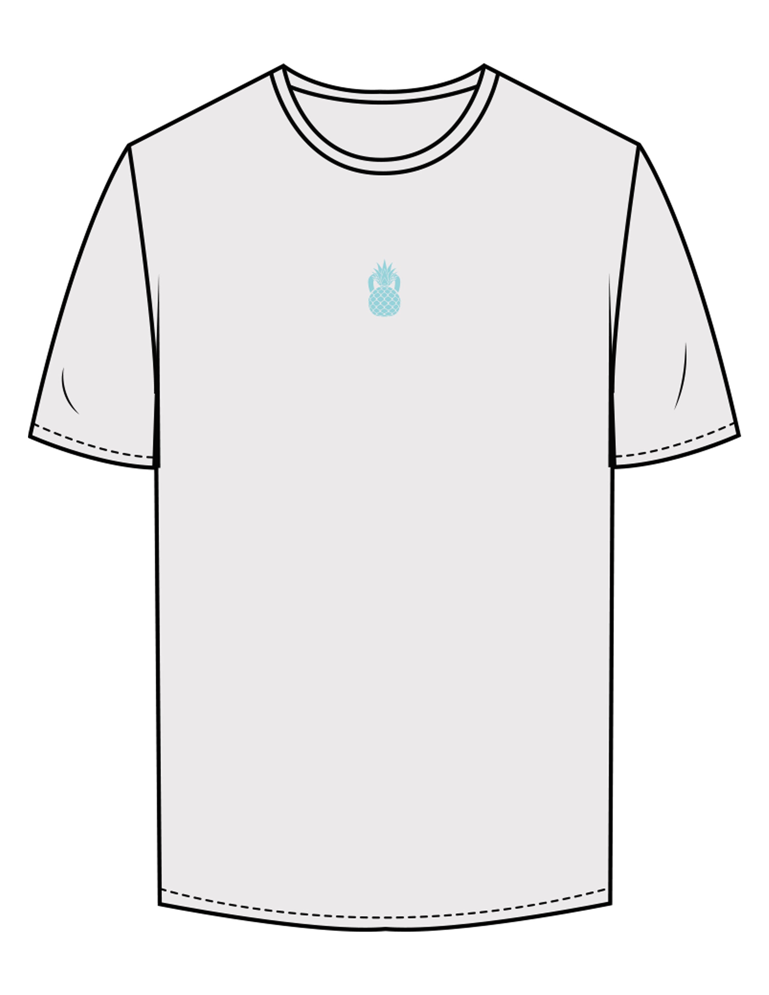 The Mens Tee - Bone - BLISSMODE FITNESS - Center Chest & Full Back - Printed - Blue