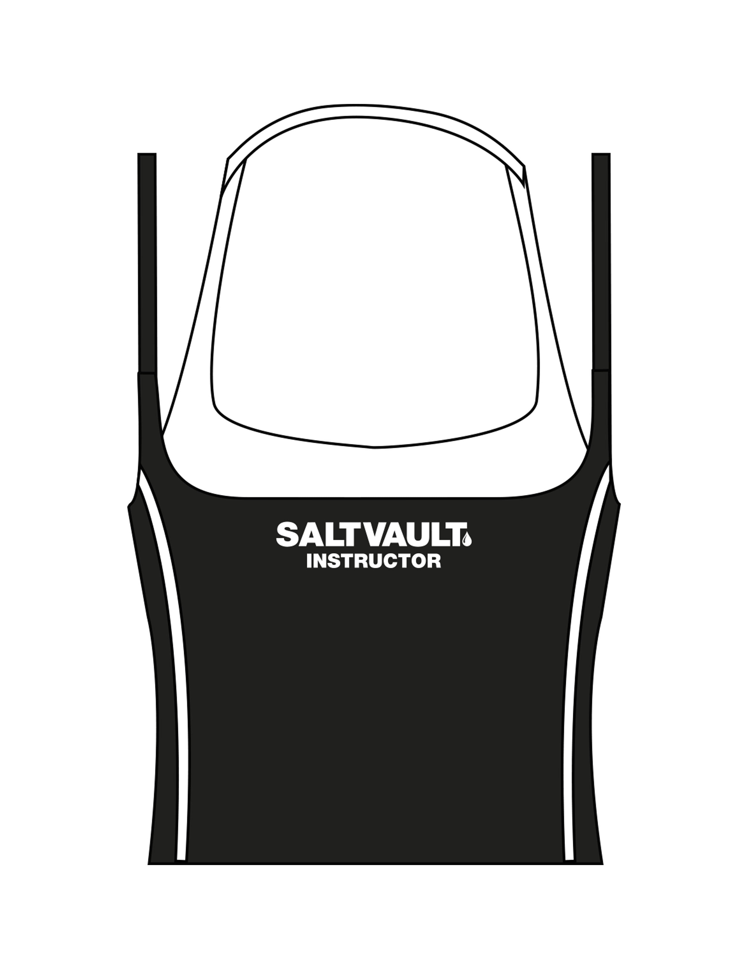 The Piped Tank - Black - Saltvault Instructor - Center Chest & Center Back - Printed - White