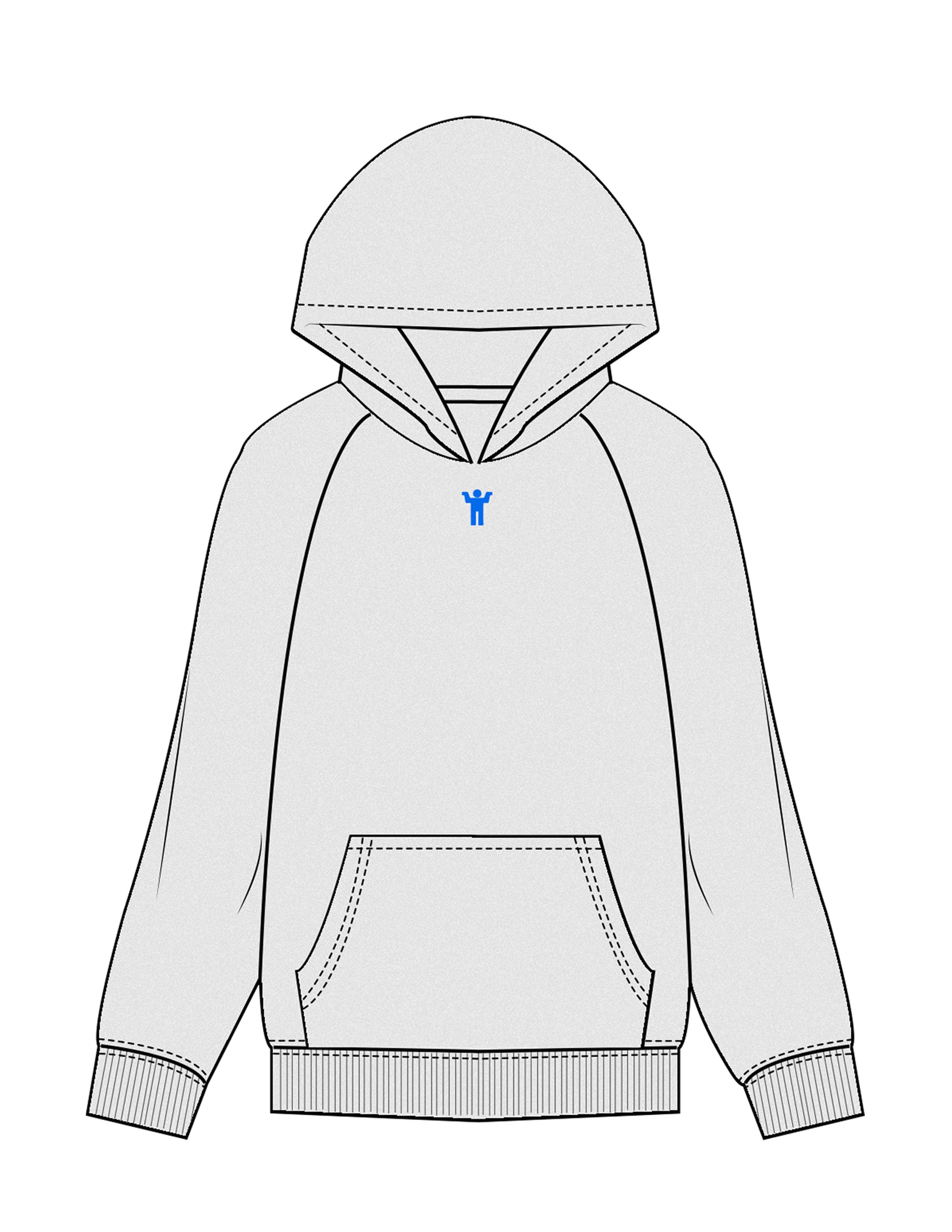 The Mens Hoodie - White Heather - DontKnow. - Upper Chest - EMB - Blue