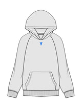 The Mens Hoodie - White Heather - DontKnow. - Upper Chest - EMB - Blue
