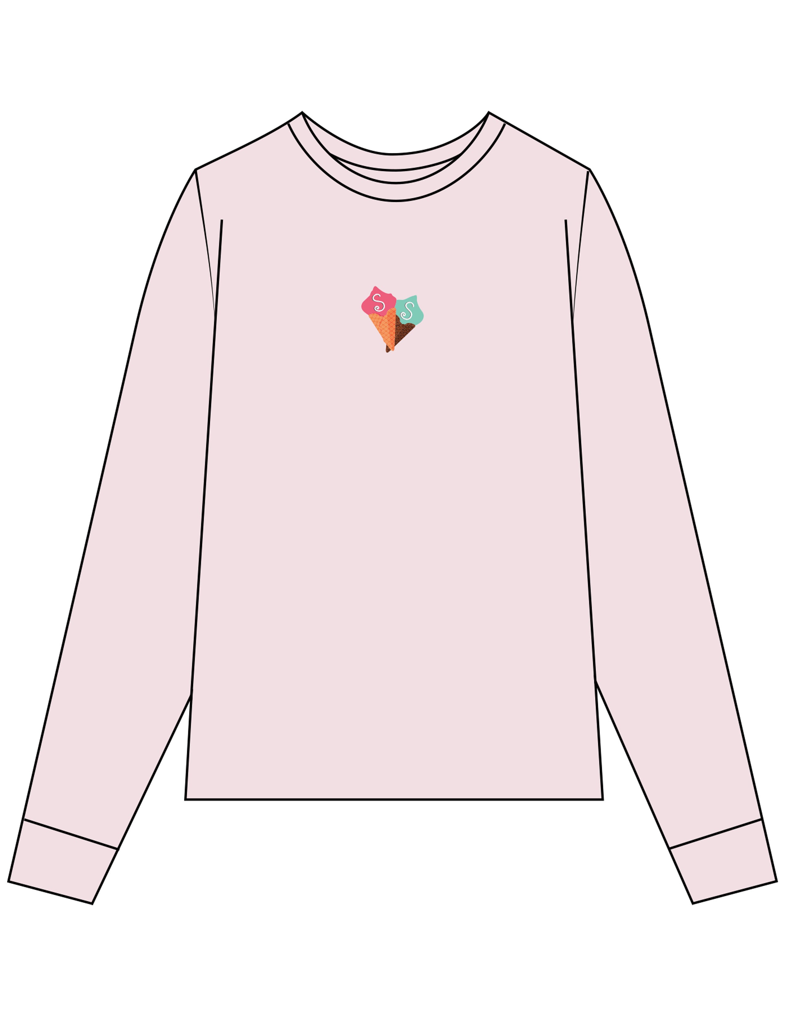 The Unisex Midweight Long Sleeve - Blossom - Stowe Sweets - Center Chest - Printed - Full Color