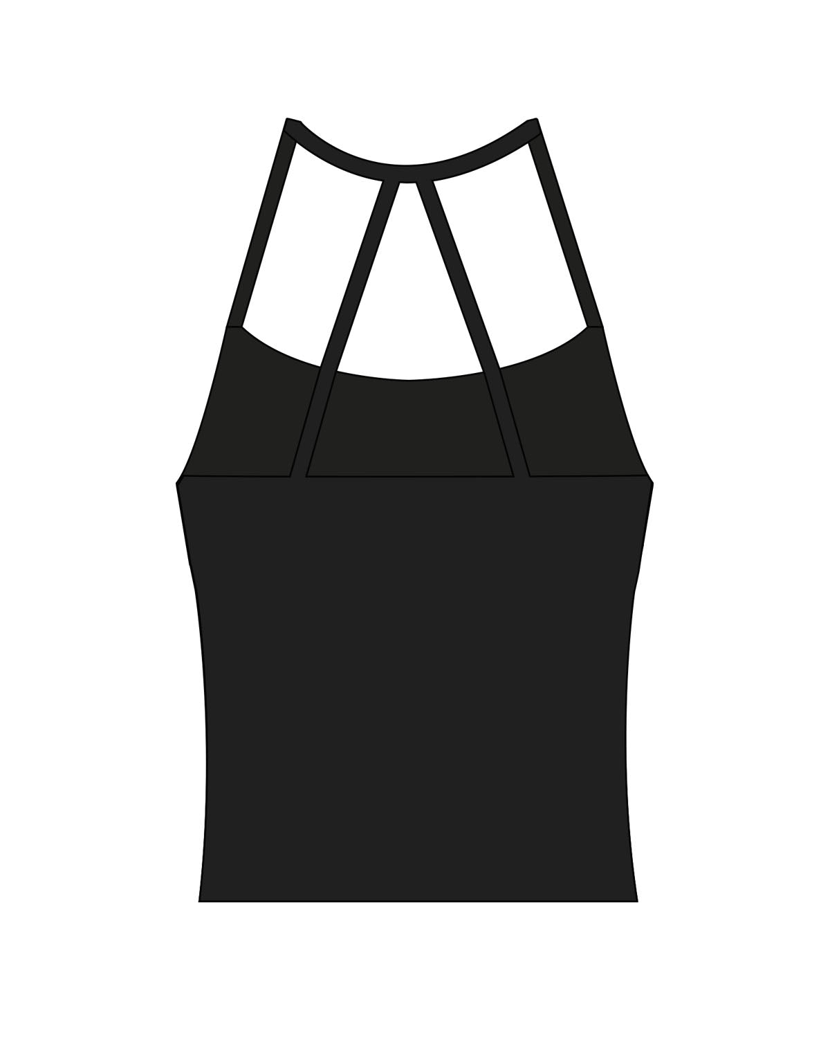 The Womens Sporty Tank - Black - Studio 10 - Left Chest - Printed - White