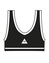 The Piped Bra - Black - Higher Ground - Center Back "Pyramid" - Printed - White