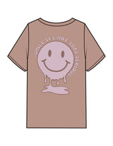 The Mens Heavyweight Tee - Washed Pink - Try Smile Collective - Left Chest & Back Smiley - Printed - Full Color