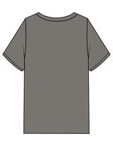 The Mens Heavyweight Tee - Washed Gray - 1800-SF - Center Chest - Printed - Off White