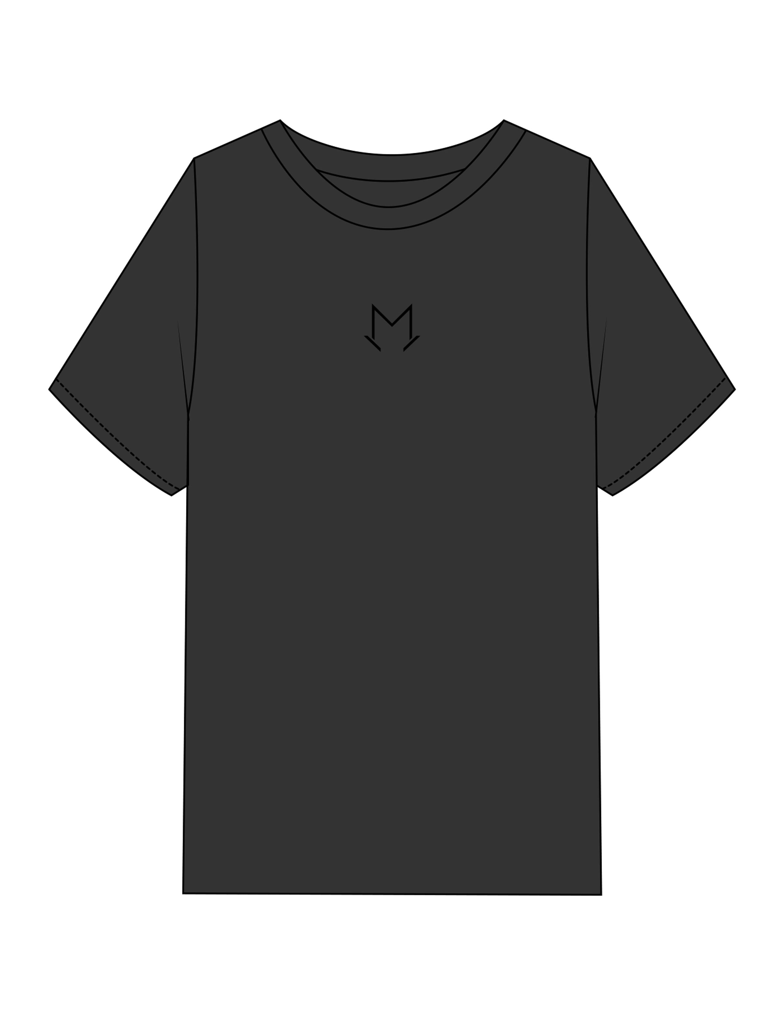 The Mens Heavyweight Tee - Washed Black - MegaCorps - Center Chest & Back Stacked - Printed - Black
