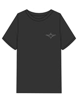 The Mens Heavyweight Tee - Washed Black - FadeFarm - Left Chest & Back Round - Printed - Full Color