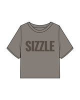The Heavyweight Crop Tee - Washed Gray - Sizzle - Center Chest  - Tone on Tone