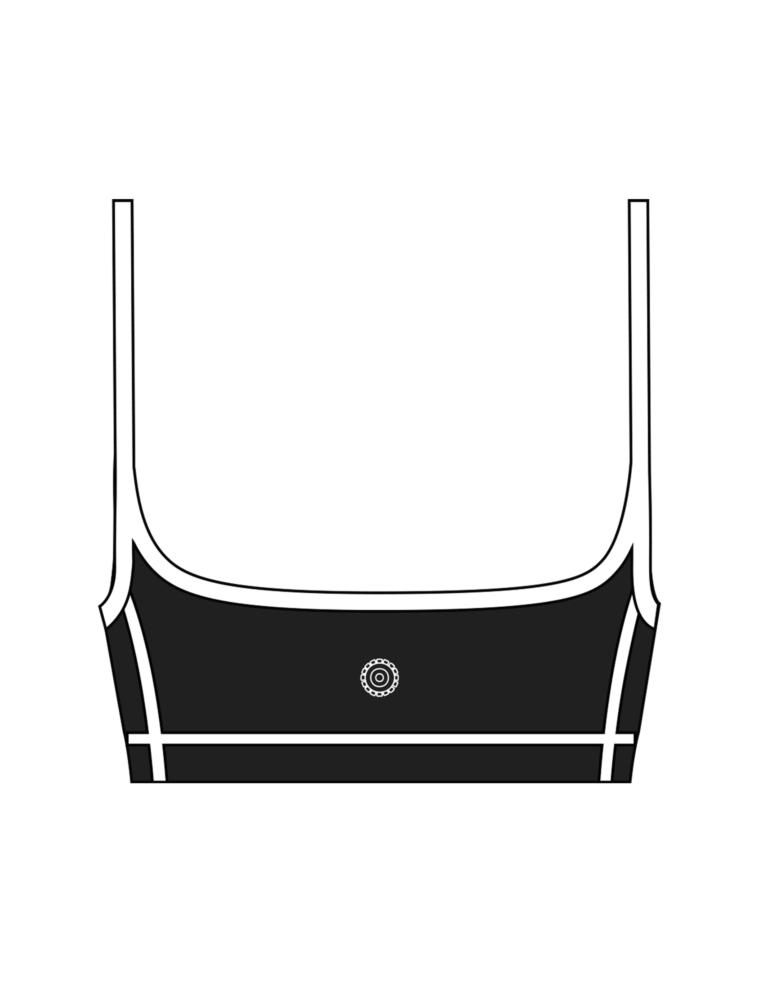 The Piped Scoop Sports Bra - Black - Bodicore - Center Chest & Center Back - Printed - White