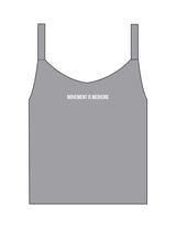 The Micro Rib Strappy Crop Tank - Heather - Dose - Center Chest - Printed - White