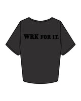 The Crop Tee - Charcoal - WRKFORIT - Left Chest & Back - Black