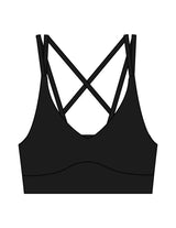 The Strappy Bra - Black - Core Collective - Center Back - Printed - White