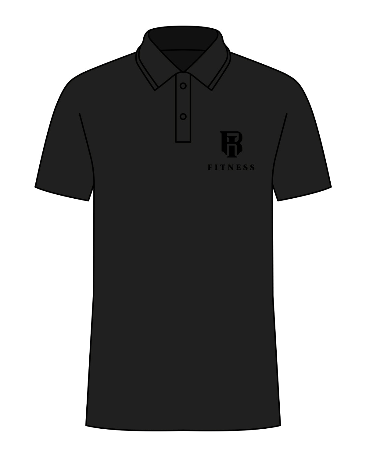 The Mens Polo - Black - IR Fit - Left Chest - Embroidered - Tone on Tone