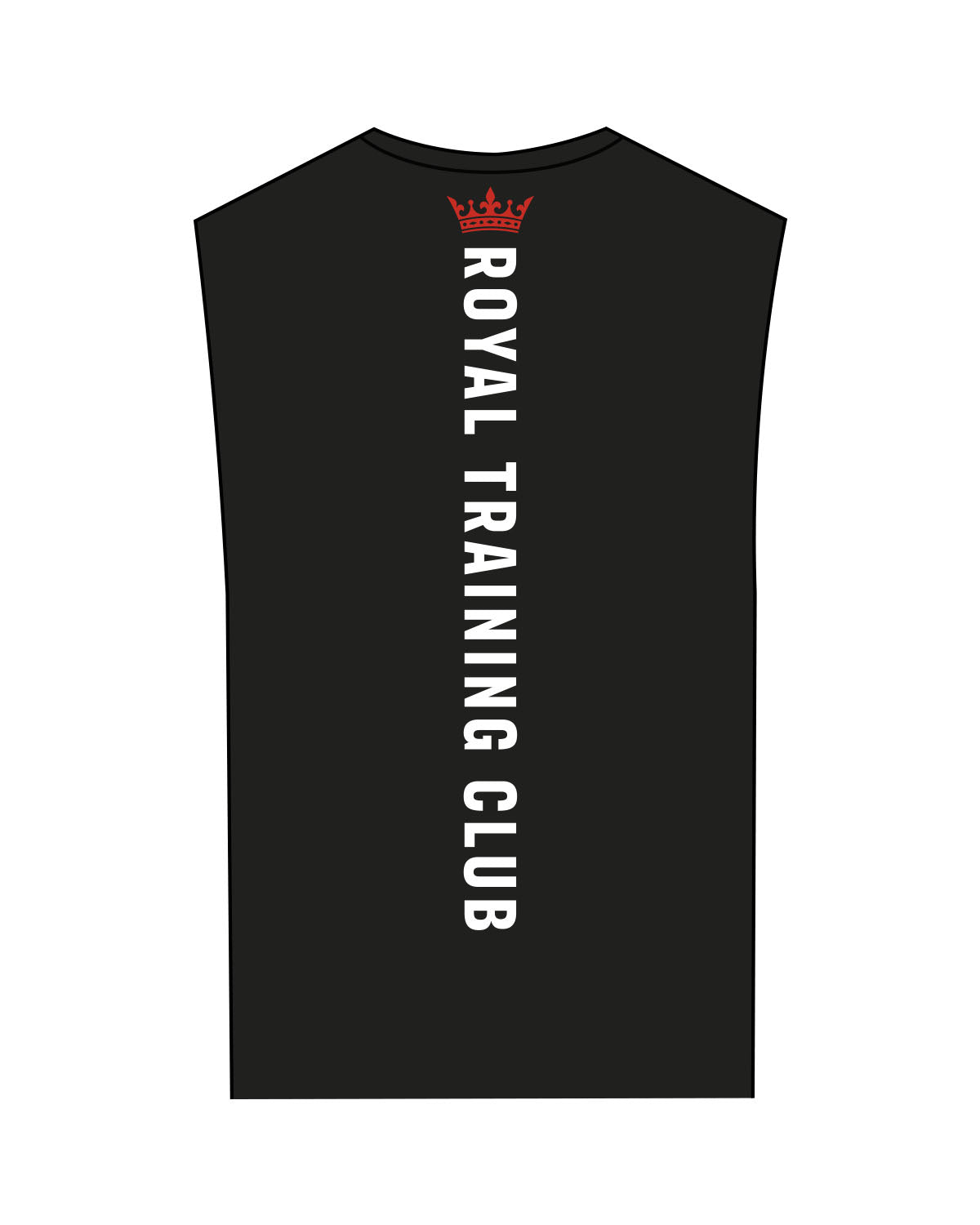 The Muscle Tank - Black - Royal Training Club - Left Chest - Back Vertical - Printed - Full Color