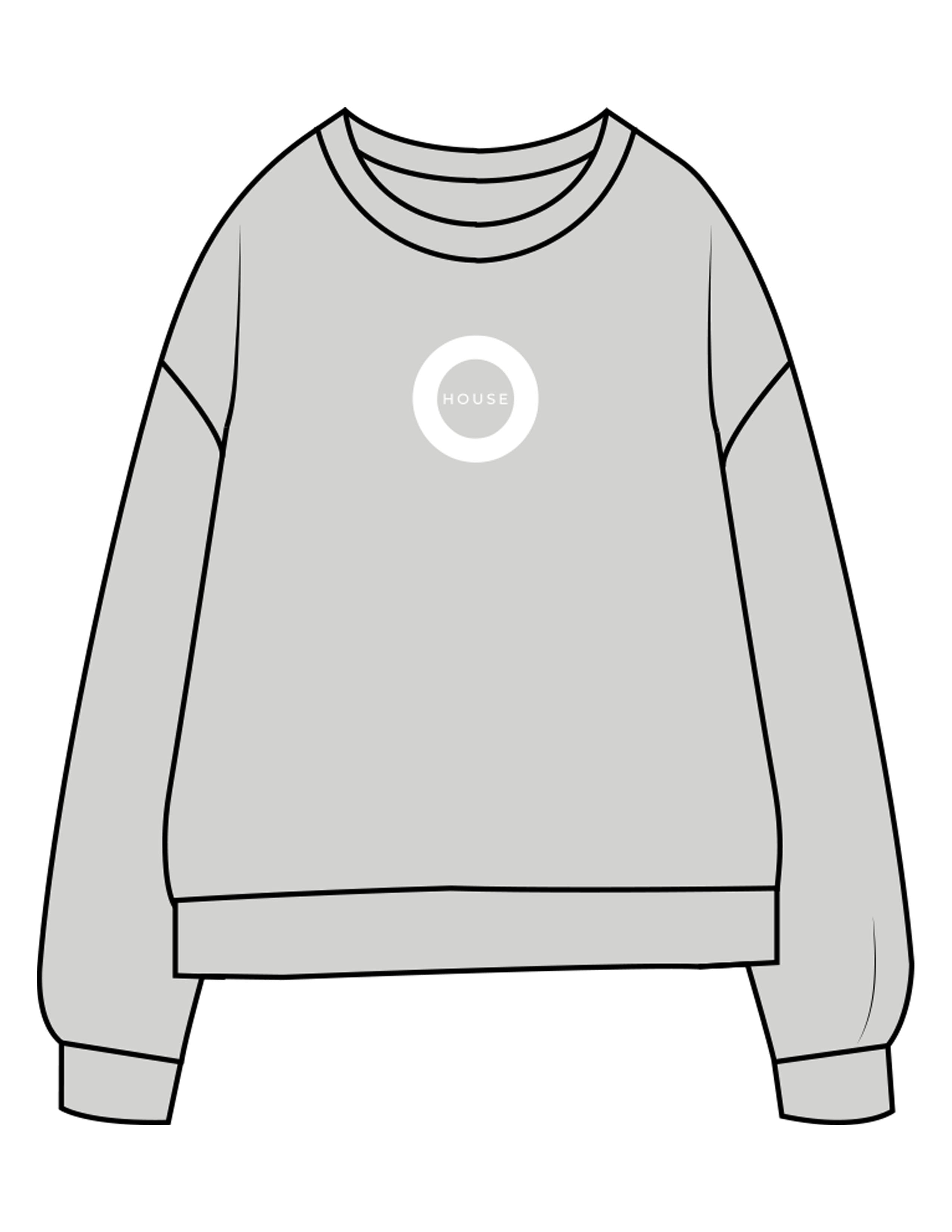 The Midweight Unisex Crewneck - Washed Sage - HiLo - Center Chest & Back Stacked - Printed - White