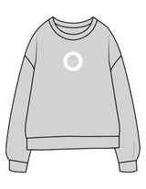 The Midweight Unisex Crewneck - Washed Sage - HiLo - Center Chest & Back Stacked - Printed - White