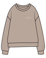 The Midweight Unisex Crewneck - Washed Cement - Lagree Fit Studio - Left Chest & Back Stacked - Printed - Bone