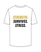The Mens Tee - White - Odyssey Performance - Left Chest - 2026 - Back Center Stacked - Printed - Full Color