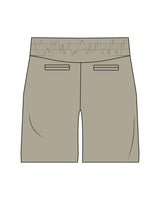 The Mens Beach Short - Mushroom - Pilates Powerhouse - Left Leg - Icon - Printed - Black