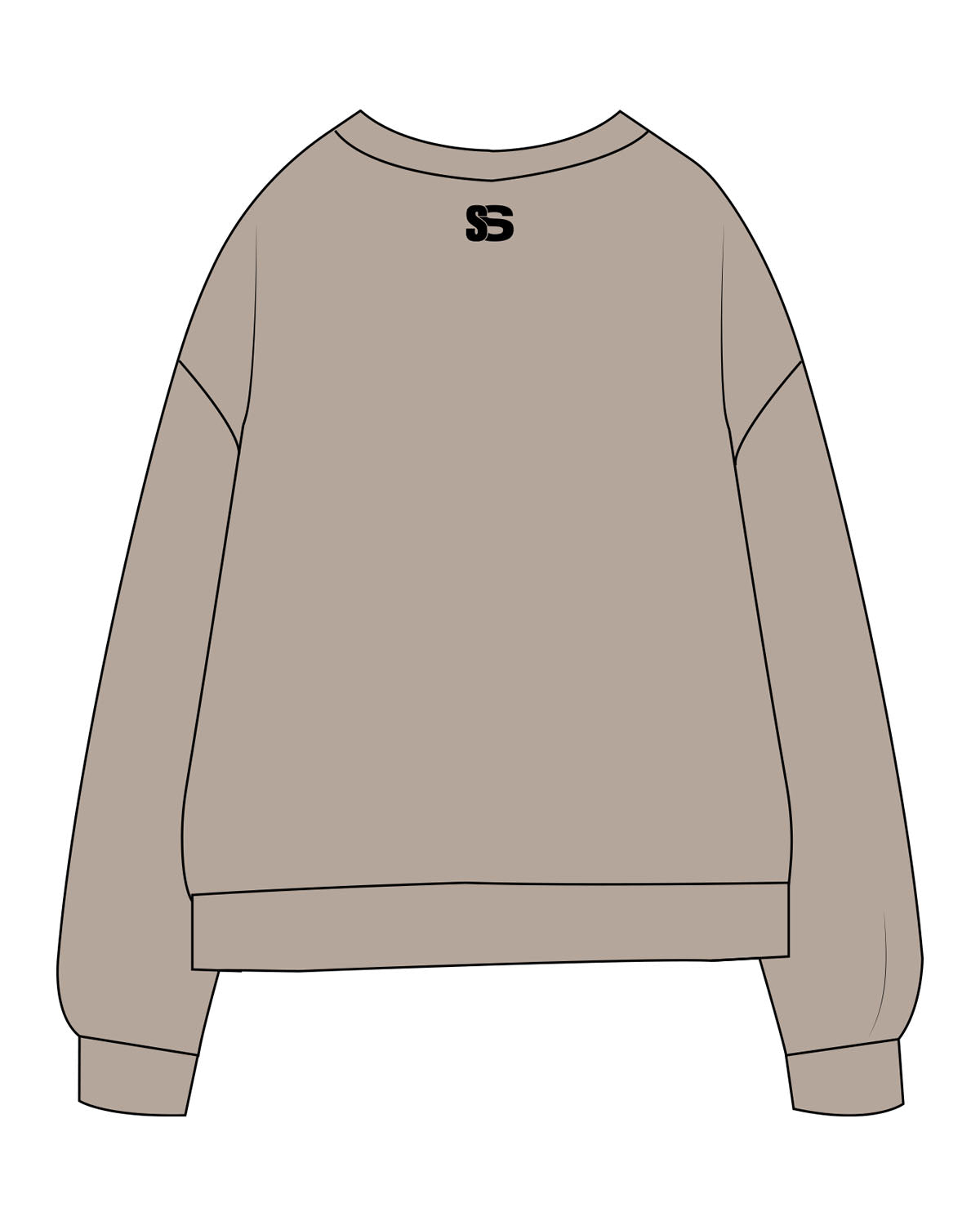 The Midweight Unisex Crewneck - Washed Cement - Sweatshack - Left Chest & Back Neckline - Printed - Black