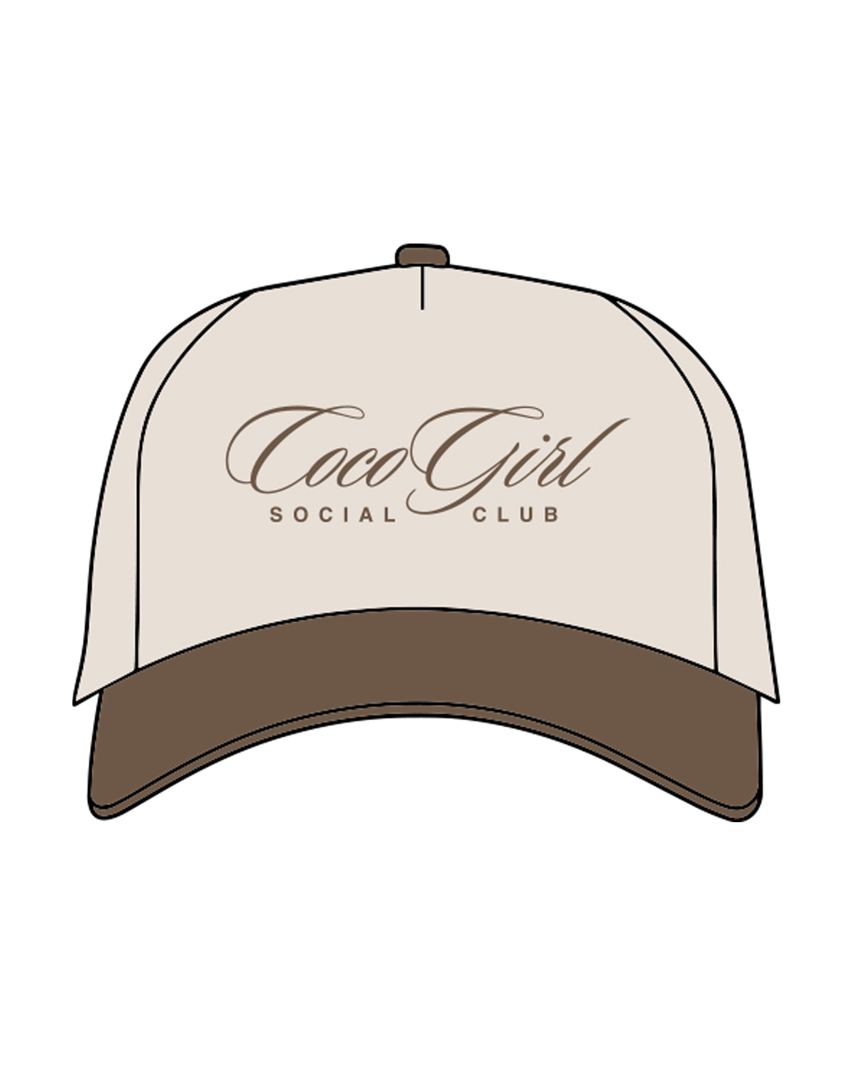 The Canvas Cap - Natural / Walnut - Dr. Courtney - Center Stacked & Back Head - Embroidered - Walnut